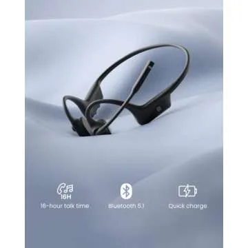 Shokz (AfterShokz)OpenComm UC Bone Conduction Bluetooth Stereo Computer Headset with Loop100 USB-A Adapter-Wireless PC Headphones Noise-Canceling Boom Microphone for Home Office Use,with Bookmark
