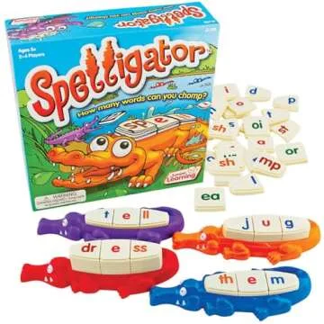 Junior Learning Spelligator Word Building Game for Kids, Ages 5-9, 75 Letter Tiles