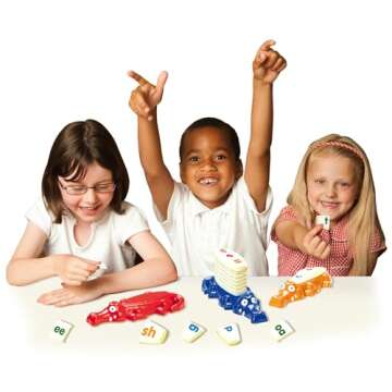 Junior Learning Spelligator Word Building Game, Ages 5-9, Phonemic Awareness, 75 Letter Tiles