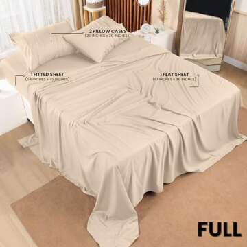 Utopia Bedding Full Bed Sheets Set - 4 Piece Bedding - Brushed Microfiber - Shrinkage and Fade Resis...