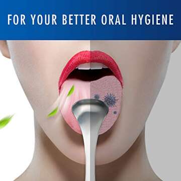 Stainless Steel Tongue Scraper Cleaner - Fresh Breath Tongue Scrapers Medical Grade Metal Tongue Scr...