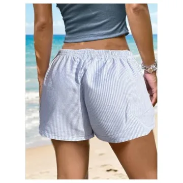 Trendy RoseSeek Striped Summer Boxer Shorts for Casual Wear