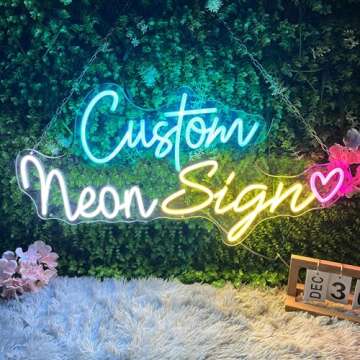 IOKSBACU Custom Neon Signs, Neon Sign Customizable for Wall Decor, Personalized Large Neon Sign for ...