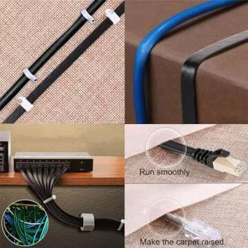 Cat 8 Ethernet Cable 20 FT, BUSOHE 40Gbps 2000MHz Cat8 High Speed Flat Internet Network Patch Cord, SFTP Shielded Lan Wire with Gold Plated RJ45 Connector for Outdoor Indoor, with 15 Clips- 20FT Black