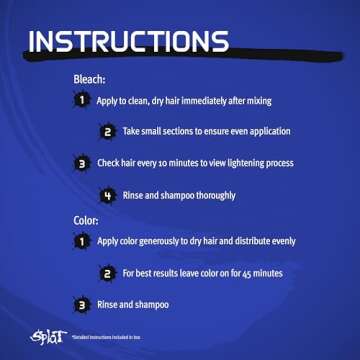 Splat Euphoric Blue Semi Permanent Hair Dye Kit with Bleach, 1 Application, Includes Blue Hair Dye, Oxide & Bleach Powder, Vegan & Cruelty Free Hair Color