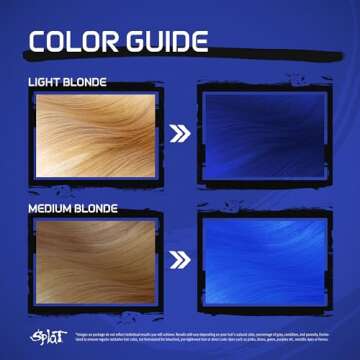 Splat Euphoric Blue Semi Permanent Hair Dye Kit with Bleach, 1 Application, Includes Blue Hair Dye, Oxide & Bleach Powder, Vegan & Cruelty Free Hair Color