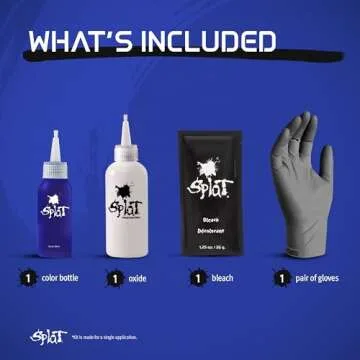 Splat Euphoric Blue Semi Permanent Hair Dye Kit with Bleach, 1 Application, Includes Blue Hair Dye, Oxide & Bleach Powder, Vegan & Cruelty Free Hair Color