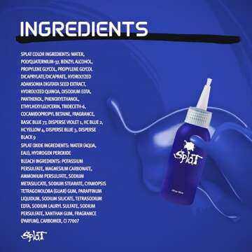 Splat Euphoric Blue Semi Permanent Hair Dye Kit with Bleach, 1 Application, Includes Blue Hair Dye, Oxide & Bleach Powder, Vegan & Cruelty Free Hair Color