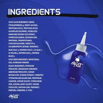 Splat Euphoric Blue Semi Permanent Hair Dye Kit with Bleach, 1 Application, Includes Blue Hair Dye, Oxide & Bleach Powder, Vegan & Cruelty Free Hair Color