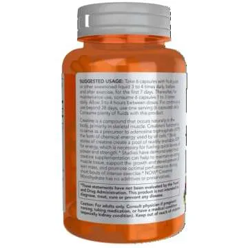 NOW Foods Creatine Monohydrate - 750 mg for Energy Boost