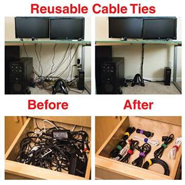ENVISIONED Desktop Cable Organizer for Tidy Spaces