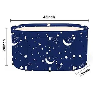 Portable Bathtub For Adults Folding Soaking Bath Tub Thickening To Keep Temperature Foldable freestanding bathtub For Shower Stall Suitable For Two Persons 43"x 25"x 20"(Blue Sky)