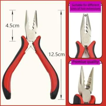 Hair Extensions Pliers 3-Hole Hair Pliers for Micro Nano Ring Hair Extensions Opener and Removal