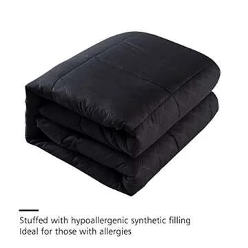 MERRY HOME 10 Piece California King Comforter Set Bed-in-A-Bag with Sheet Set - Plush Luxury 430GSM Solid Color Embroidered Comforter Set with Quilted Pattern for All Season, Black