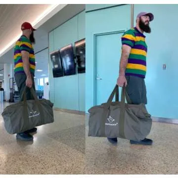 Heavy Duty HOPLITE Parachute Duffel Bag, Foldable Extra Large Multipurpose use, Tactical Canvas Cargo Bag with Snap-Closure for Military, Outdoor, Travel, Storage (Olive, Standard 24" x 15" x 13)