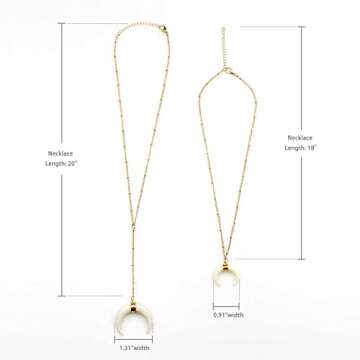 WORTHTRYIT Women's Crescent Moon Pendant Necklace Set