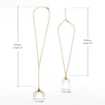 WORTHTRYIT Women's Crescent Moon Pendant Necklace Set