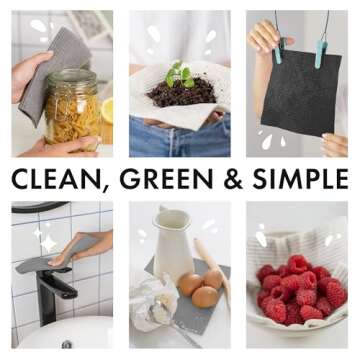 SUPERSCANDI 6 Pack Swedish Dishcloths for Kitchen - 100% Biodegradable & Compostable Reusable Paper ...