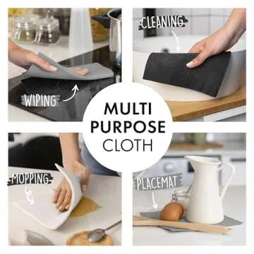 SUPERSCANDI 6 Pack Swedish Dishcloths for Kitchen - 100% Biodegradable & Compostable Reusable Paper Towels Washable, Food-Safe & Without Plastic - Dish Rags Suitable for Any Surface, Black