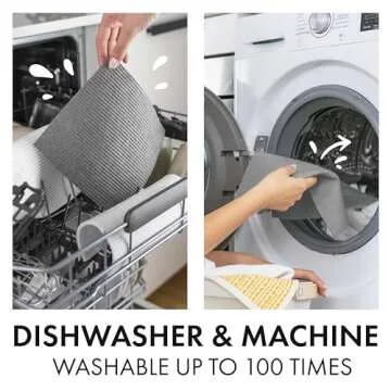 SUPERSCANDI 6 Pack Swedish Dishcloths for Kitchen - 100% Biodegradable & Compostable Reusable Paper Towels Washable, Food-Safe & Without Plastic - Dish Rags Suitable for Any Surface, Black