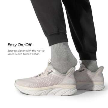 ALLSWIFIT Men's Slip On Walking Shoes Running Comfortable Tennis Breathable Non Slip Athletic Gym Workout Cross Training Fashion Sneakers,Size 10.5,Beige,SARR034M