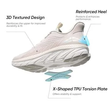 ALLSWIFIT Men's Slip On Walking Shoes Running Comfortable Tennis Breathable Non Slip Athletic Gym Workout Cross Training Fashion Sneakers,Size 10.5,Beige,SARR034M