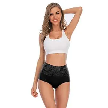 YaShaer Women's Briefs Underwear Cotton High Waist Tummy Control Panties Ladies Panty 5 Pack Size L