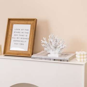 5.8"H White Coral Decor, Coral Reef Decor, Resin Coral Statue, Nautical Decorations for Home, Bedroom Wedding, Bathroom, Living Room, Beach/Coastal/Ocean Themed Cabinet Shelf Tabletop Decor