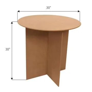 SSWBasics 30 Inch Round Wood Display Table - 250 lbs Capacity