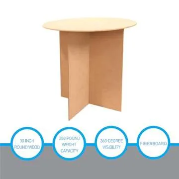 SSWBasics 30 Inch Round Wood Display Table - 250 lbs Capacity
