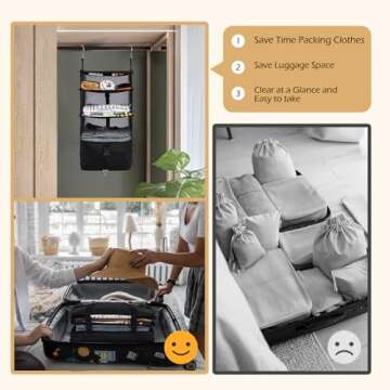 Surblue Collapsible Hanging Closet Storage Bag - Durable & Stylish