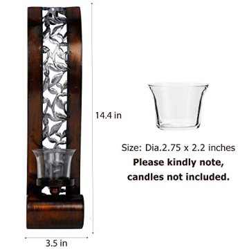 Antique Bronze Wall Sconce with Candle Holder - 2pcs