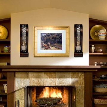 Antique Bronze Wall Sconce with Candle Holder - 2pcs