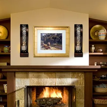 Antique Bronze Wall Sconce with Candle Holder - 2pcs