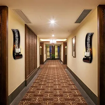 Antique Bronze Wall Sconce with Candle Holder - 2pcs