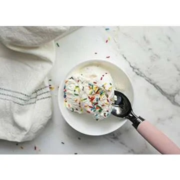 Country Kitchen 6 Pc Essentials Kitchen Stainless Steel Gadget Set Black Gun Metal with Soft Touch Pink Handles for Cooking