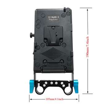 Supfoto V Mount Battery Plate Power Supply 15mm Rod Mount V Lock Plate with D-Tap & USB Output LP-E6 Dummy Battery for BMPCC 4K/6K Canon 5D2/5D3/5D4/6D/6D2/7D/7D2/70D/80D/5DSR