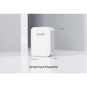 Tenda AV1000 Powerline Adapter Kit with Gigabit Ports, WiFi Powerline Extender, Plug and Play, for H...