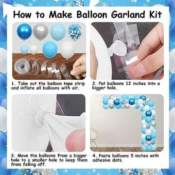 Sursurprise 17th Birthday Decorations for Girls, Young and Sweet Only 17 Balloon Garland Arch Kit Blue Silver, Dancing Queen 17 Party Supplies