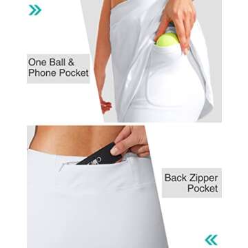 Obla Women's Tennis Skirt with Pockets Slit High Waisted Athletic Golf Skorts Skirts for Women Casual Running Workout(White_M)
