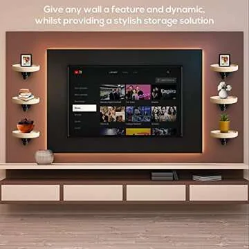 Round Floating Oak Wood Corner Shelves | Indoor Chic Wall Storage Solutions