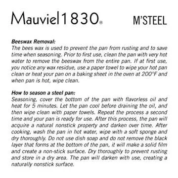 Mauviel M'Steel Black Carbon Natural Nonstick Crepe Pan With Iron Handle, 9.4-in, Suitable For All Cooking Surfaces