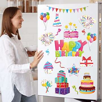 Xuhal 23 Pcs Happy Birthday Ocean Cruise Door Magnets Decorations Funny Carnival Ship Door Decorations Reusable Summer Refrigerator Magnets for Cabin Car