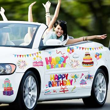 Xuhal 23 Pcs Happy Birthday Ocean Cruise Door Magnets Decorations Funny Carnival Ship Door Decorations Reusable Summer Refrigerator Magnets for Cabin Car