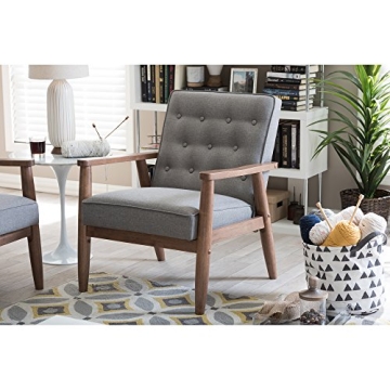 Baxton Studio Sorrento Accent Chair in Grey Brown