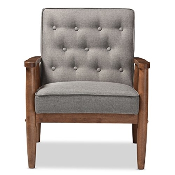 Baxton Studio Sorrento Accent Chair in Grey Brown