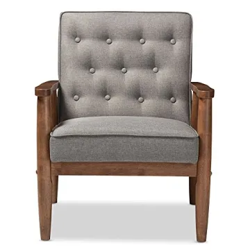 Baxton Studio Sorrento Accent Chair in Grey Brown