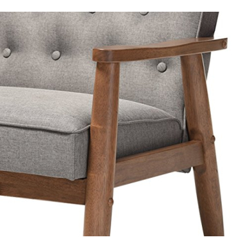 Baxton Studio Sorrento Accent Chair in Grey Brown
