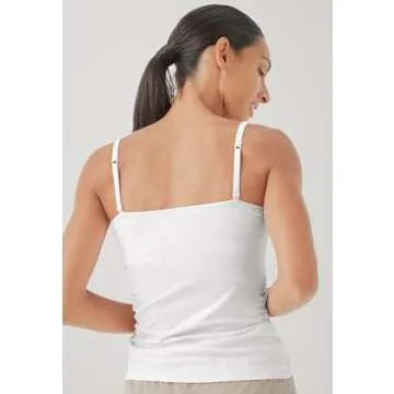 PACT Women's Organic Cotton Camisole with Shelf Bra