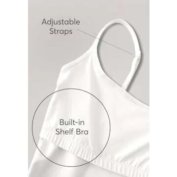 PACT Women's Organic Cotton Camisole with Shelf Bra